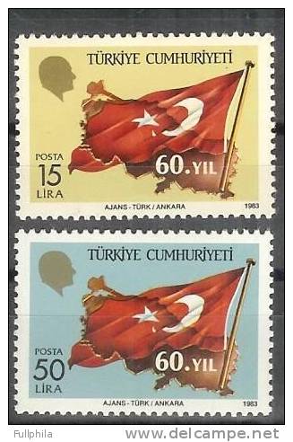 1983 TURKEY 60TH ANNIVERSARY OF THE REPUBLIC OF TURKEY MNH ** - Ungebraucht