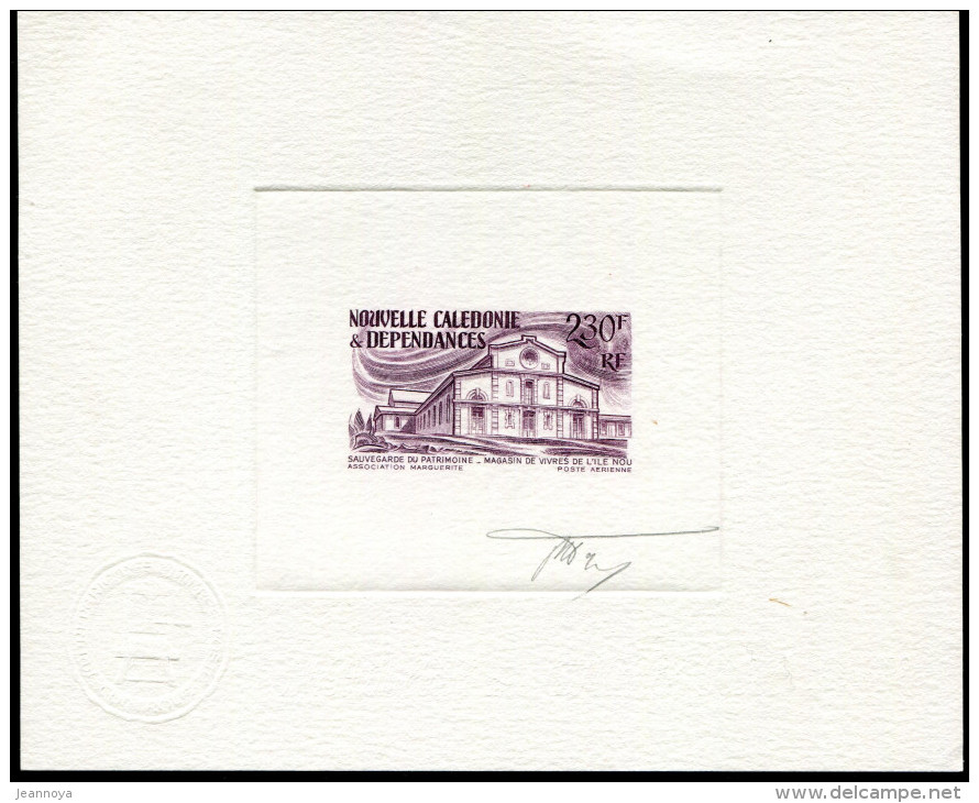 NOUVELLE CALÉDONIE - PA N° 251  ( SAUVEGARDE DU PATRIMOINE ), EPREUVE D'ARTISTE EN MAUVE, SIGNÉ P. FORGET - LUXE - Imperforates, Proofs & Errors