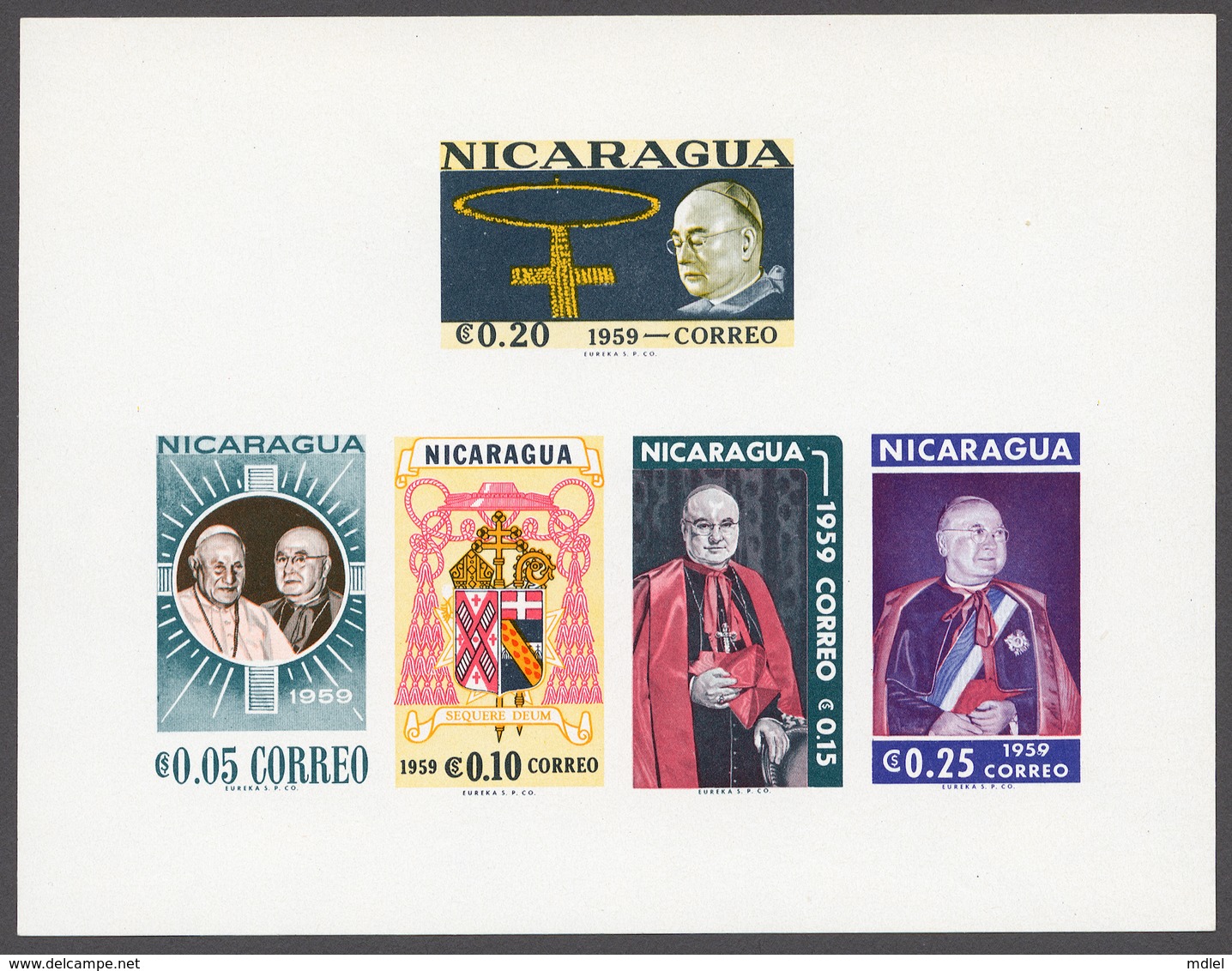 Nicaragua 1959 Mi# Bl.50-51 A+B** CARDINAL SPELLMAN'S VISIT TO MANAGUA (see Scan) - Nicaragua