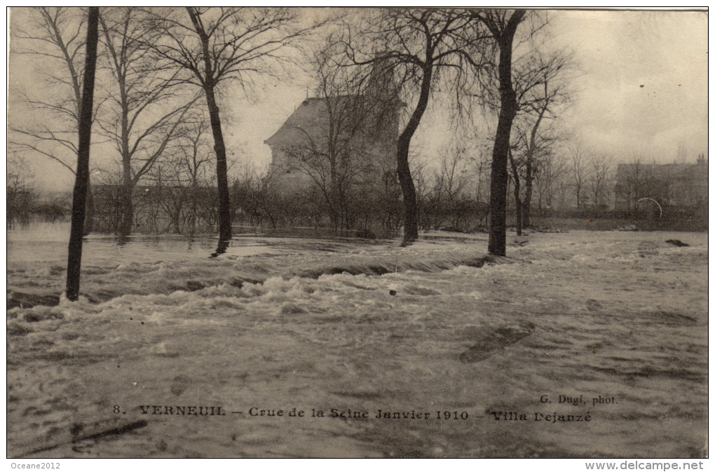 78  Verneuil. Crue De La Seine. Janvier 1910. Villa Dejanzé - Verneuil Sur Seine