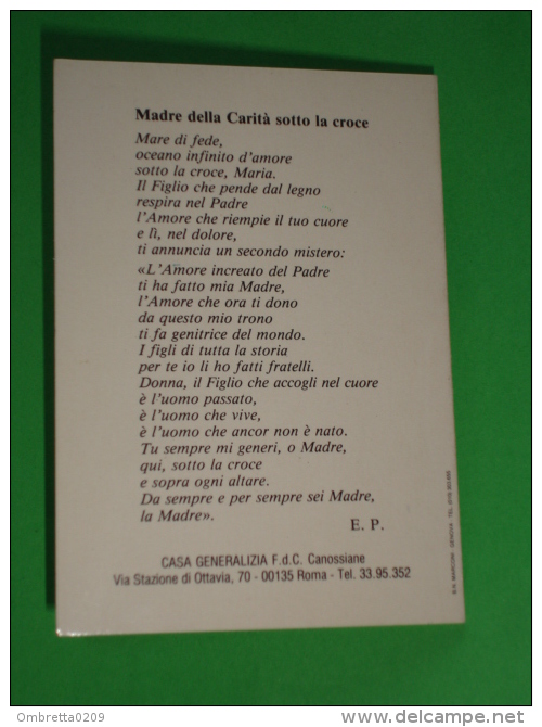 Calendarietto Anno 1987 - Madre Della Carità Sotto La Croce - Scultura Ars Studio Vincenzo Demetz ORTISEI /santino - Formato Piccolo : 1981-90