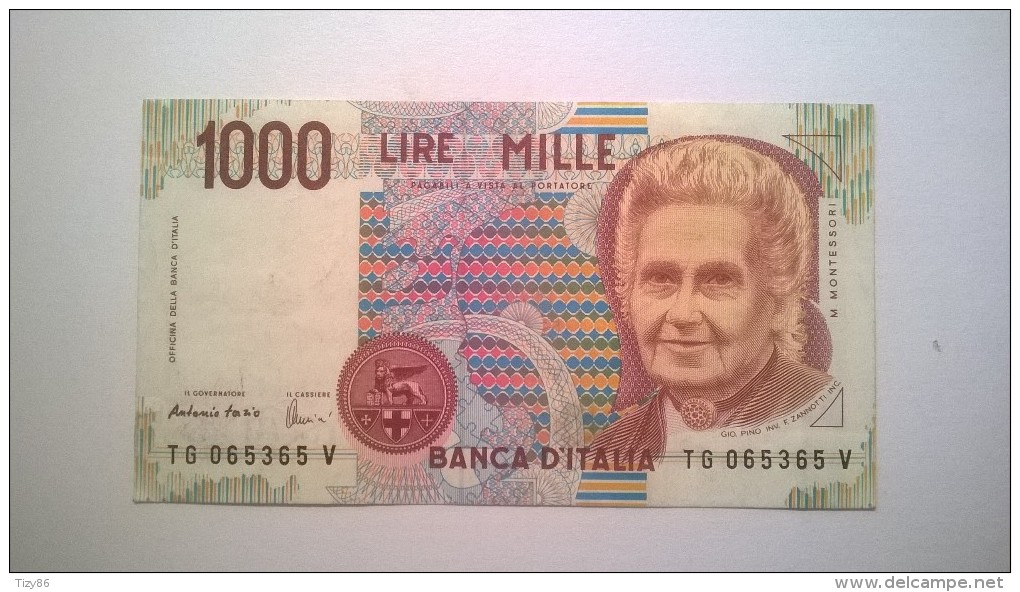 1000 Lire MILLE LIRE : 1995 - SPL  "Montessori" - Serie : TG 065365 V - 1000 Lire