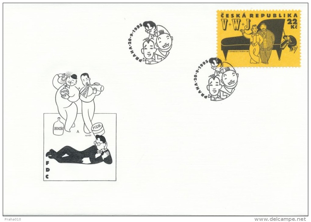 Czech Rep. / First Day Cover (1995/13) Praha: Celebrities Liberated Theatre; "Pudr A Benzin" Czech Comedy Film (1931) - Cinema