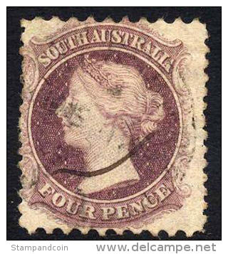 South Australia #46 Used 4p Dull Violet Queen Victoria From 1867 - Gebraucht