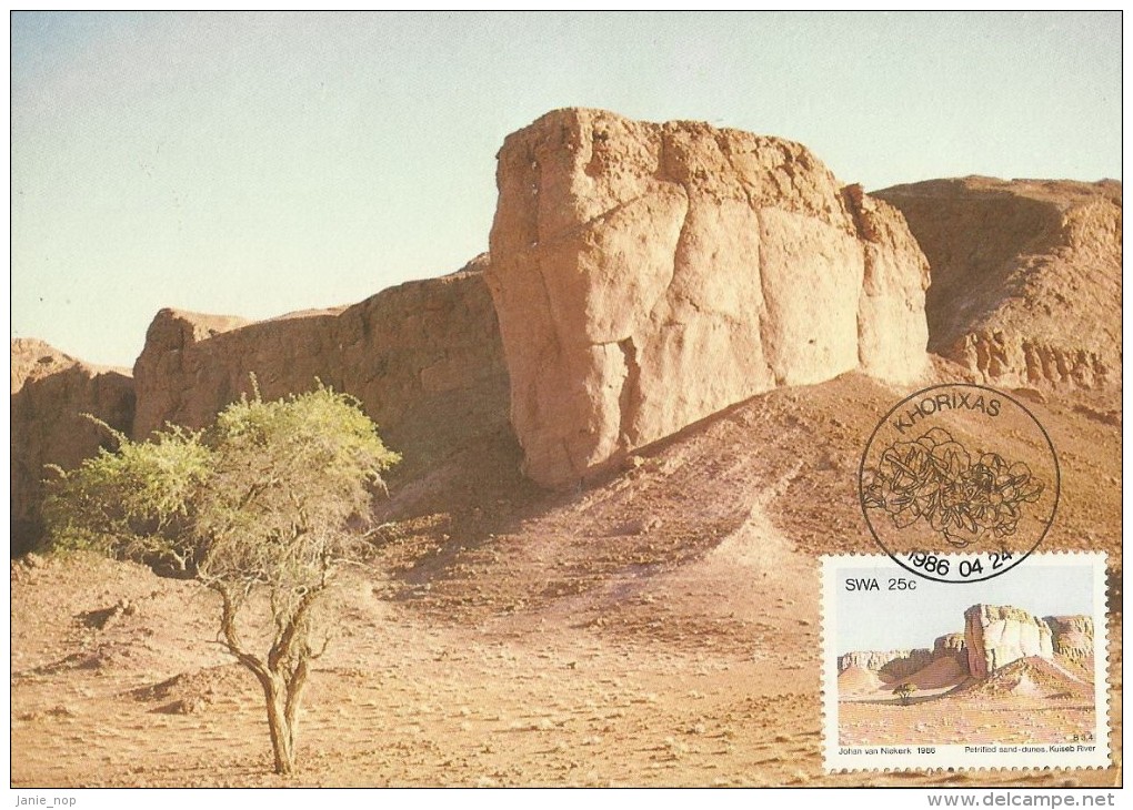 South West Africa 1986 Rock Formation, 25c Aeolian Sandstone, Maximum Card - Other & Unclassified