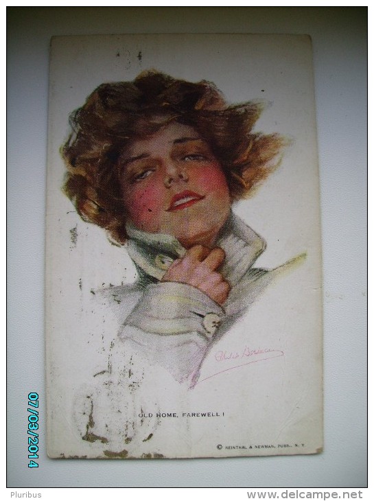 GLAMOUR LADY ,  OLD HOME FAREWELL , BOILEAU , OLD POSTCARD , O - Boileau, Philip