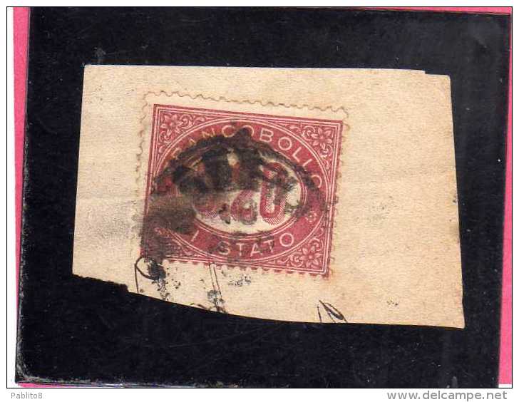 ITALIA REGNO ITALY KINGDOM 1875 SERVIZIO FRANCOBOLLO DI STATO SERVICE CENT. 20 (0,20) USATO USED - Servizi