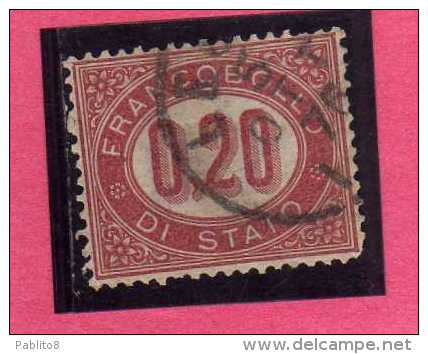 ITALIA REGNO ITALY KINGDOM 1875 SERVIZIO FRANCOBOLLO DI STATO SERVICE CENT. 20 (0,20) USATO USED - Servizi