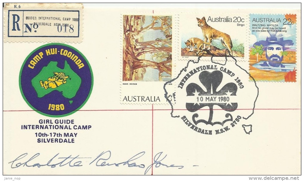 Australia 1980 Silverdale International Girl Guide Signed  Registered Souvenir Cover 10 May 1980 - Storia Postale