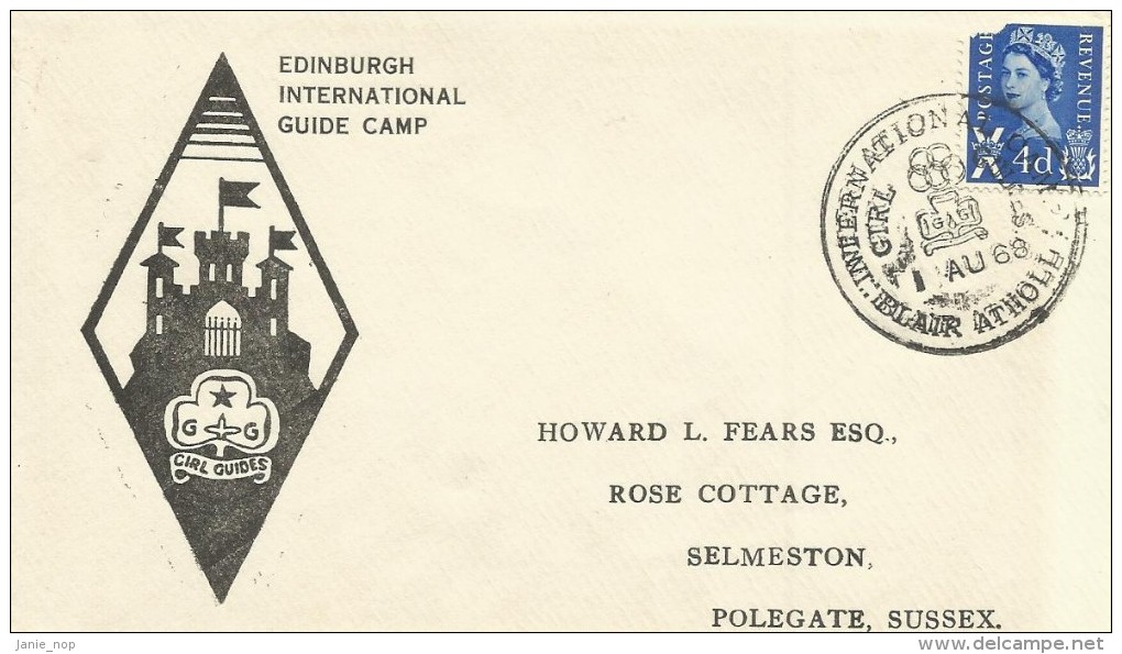 Great Britain 1968 Edinburgh International Guide Camp Souvenir Cover - Storia Postale