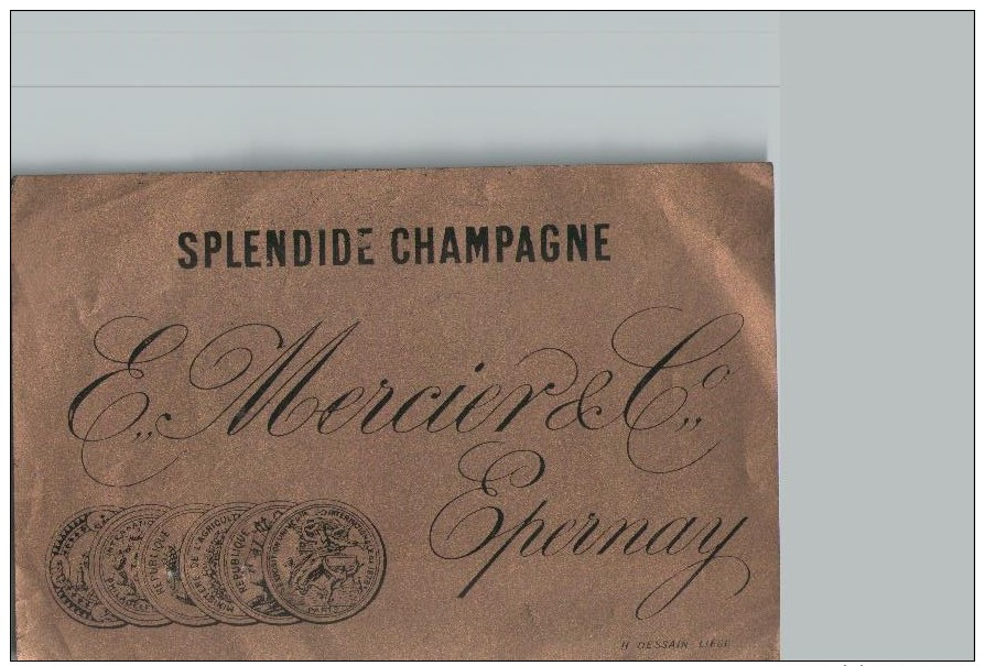 Étiquette SPLENDIDE CHAMPAGNE Mercier Epernay - Scans Recto Et Verso - Champagne