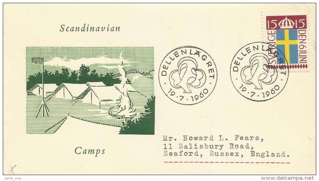 Sweden 1960 Dellenlagret Scandinavian Scout Camp Souvenir Cover - Briefe U. Dokumente