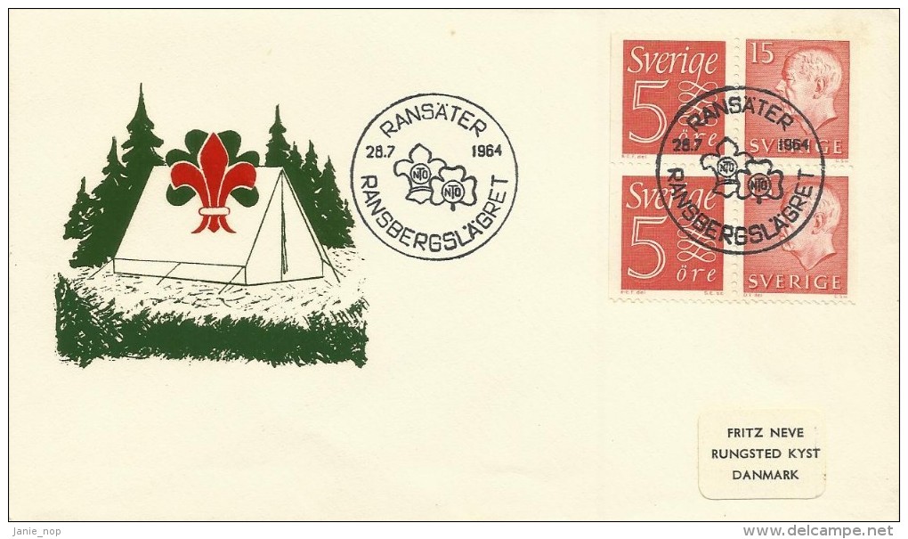 Sweden 1962 Ransater  Scouts Camp Souvenir Cover - Brieven En Documenten