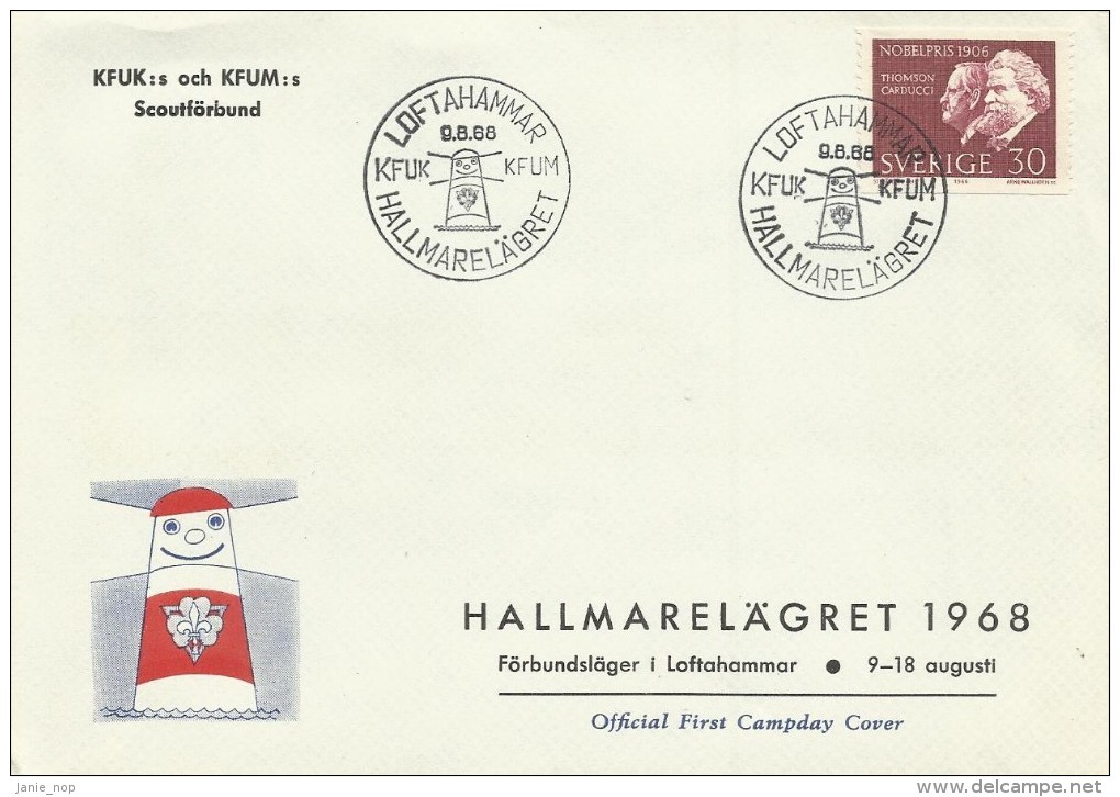 Sweden 1968 Scout Camp Souvenir Cover - Cartas & Documentos