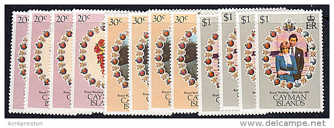 A5041 CAYMAN ISLANDS 1981, SG 612-4, 4 @ Set Of Royal Wedding  MNH - Cayman (Isole)