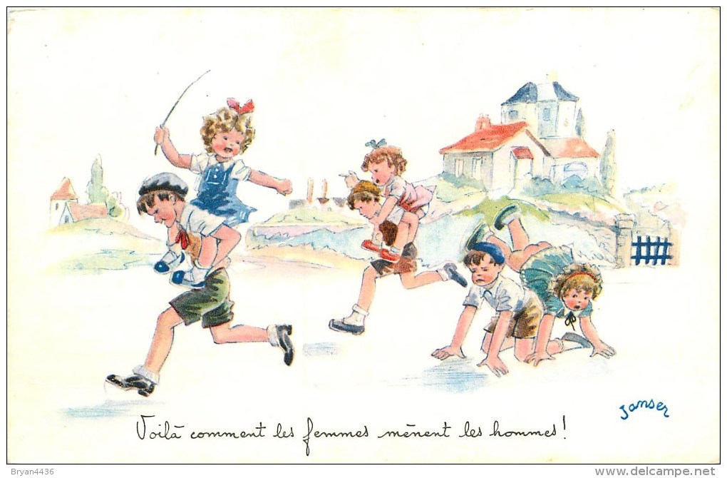 Janser - Illustrateur - ** Voilà Comment Les Femmes Ménent Les Hommes **  -édit; Superlux - Carte En Bon état - Janser