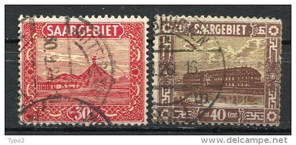 SARRE - Yv. N° 92,93  (o)  30c,40c  Cote  1 Euro  BE - Gebraucht
