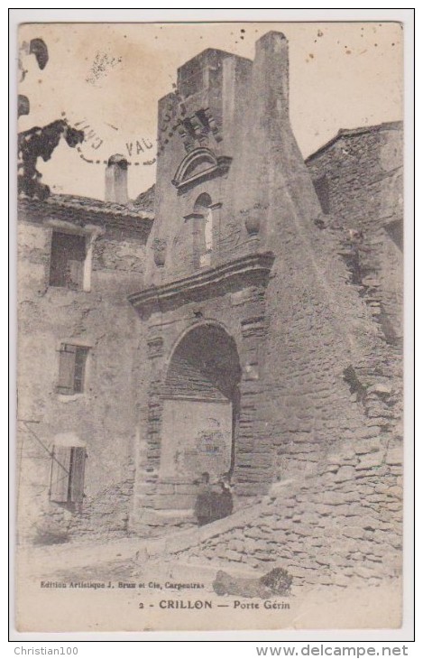 CRILLON LE BRAVE : PORTE GERIN - EDITION BRUN CARPENTRAS -ECRITE 1936-2 SCANS- - Sonstige & Ohne Zuordnung