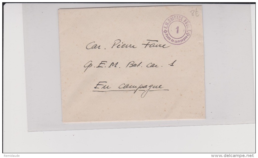 ENVELOPPE MILITAIRE SUISSE - E.M. BRIGADE FRONT. - POSTE DE CAMPAGNE - Documenten