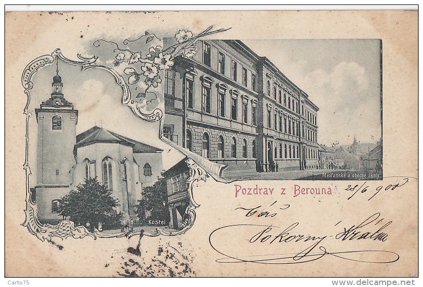 Tchéquie - République Tchèque - Pozdrav Z Berouna - Fine Post Marked 1900 - Tchéquie