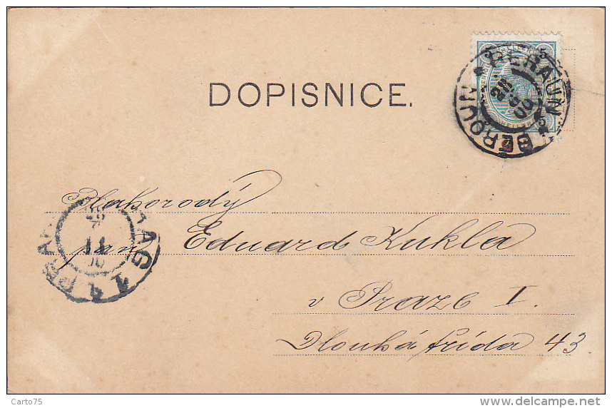 Tchéquie - République Tchèque - Pozdrav Z Berouna - Fine Post Marked 1900 - Tchéquie