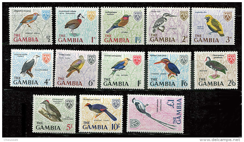 Gambie ** N° 208 à 220 - Série Courante. Oiseaux - Gambia (1965-...)