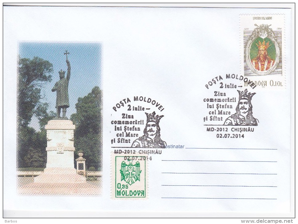 Moldova  ; Moldavie  ; Moldau  ; 2014 ; Stephen The Great Day Of Remembrance ; Special Cancell. - Moldavia