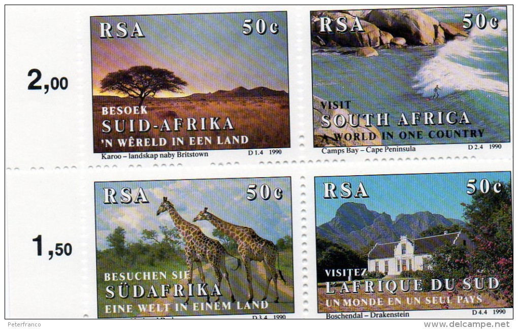 P - 1990 Sud Africa - Tourism - Ungebraucht