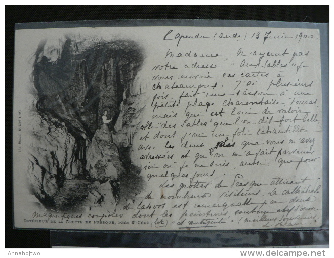 46 - Grotte De PRESQUE Près St Céré- Lot 2 CPA Dt Précurseur 1900 Av. Type SAGE - Other & Unclassified