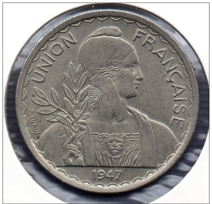 Indochine Française. 1 Piastre   1947.  Ø 35 Mm  Cupro-nickel . P. Turin - Autres & Non Classés