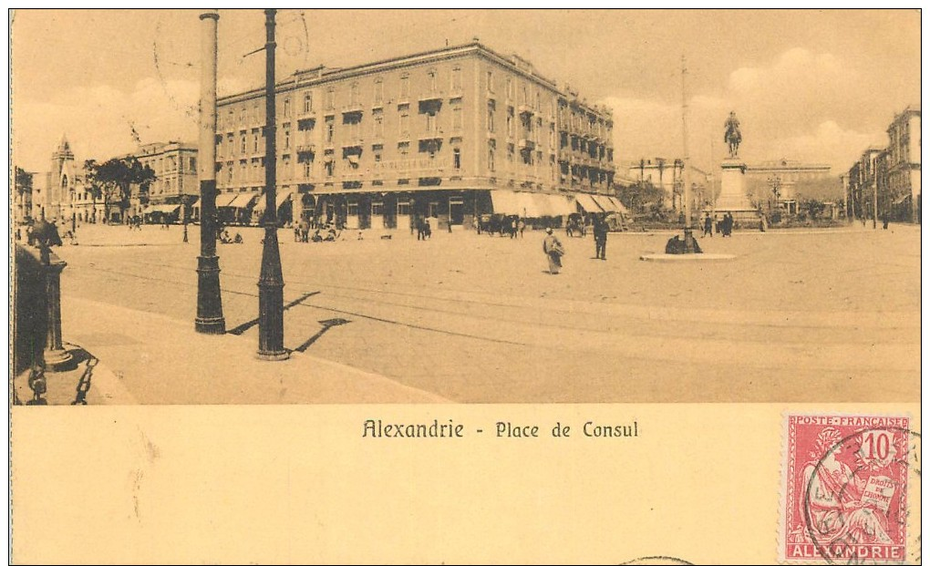 CPA EGYPTE "Alexandrie, Place De Consul" - Alexandria