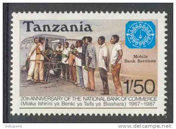 Tanzania 1987 Mi 382 YT 307 SG 504 ** Mobile Bank Service - 20th Ann. National Bank Of Commerce - Auto's