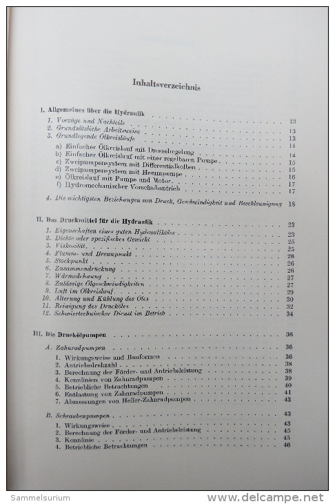 A.Dürr/O.Wachter "Hydraulische Antriebe Und Elektrohydraulik Im Maschinenbau" Von 1958 - Técnico
