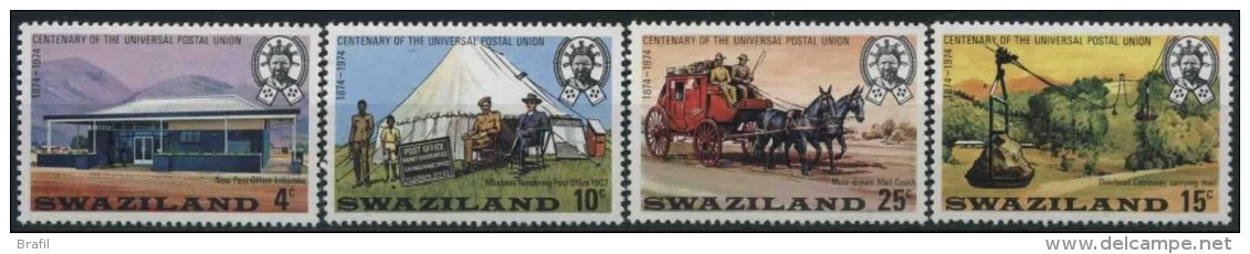 1974 Swaziland, Centenario UPU , Serie Completa Nuova (**) - Swaziland (1968-...)