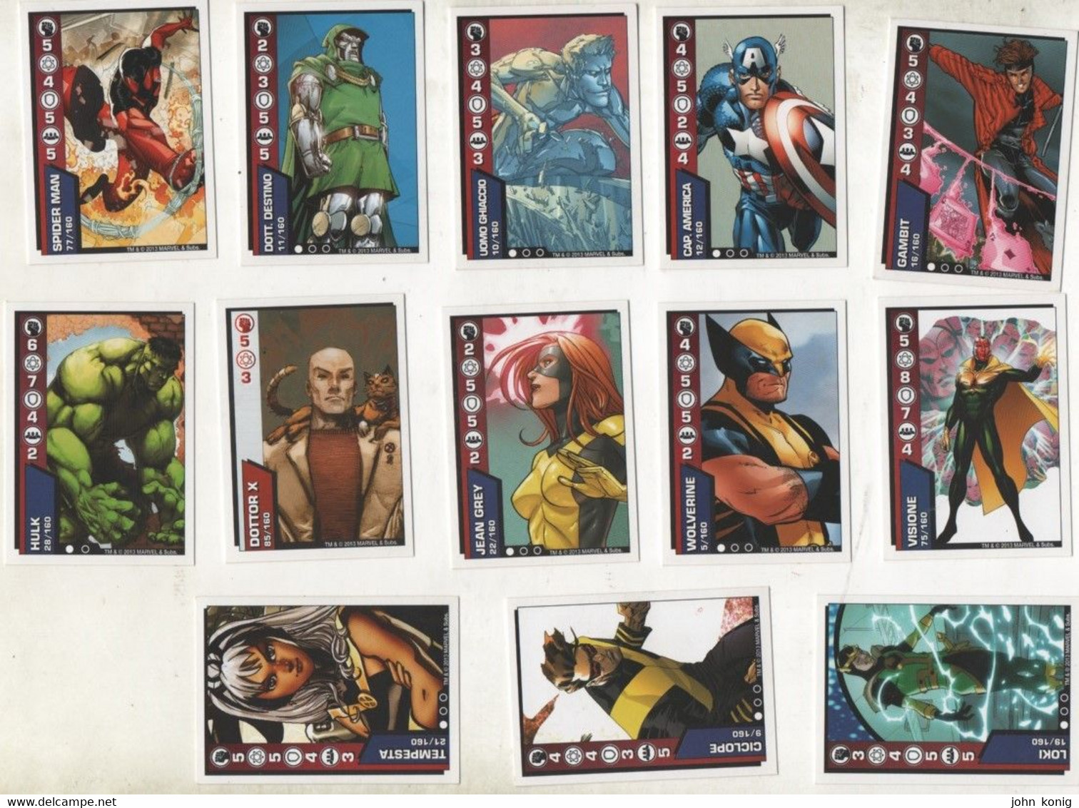 COMPLETE ALBUM (FIGURINE TRADING CARDS) OF MARVEL SUPERHEROES (160 CARDS !) E' TEMPO DI SUPEREROI