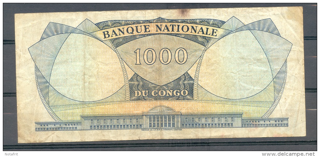 Congo Ex Belgian Kongo  1000 Fr 1964 VF - Autres - Afrique