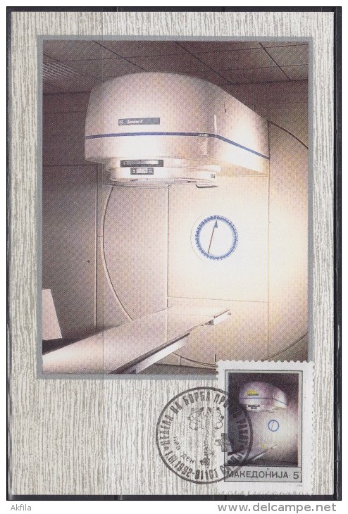 4989. Macedonia, 1992, Fight Against Cancer Week, Black Postmark, CM - Macédoine Du Nord