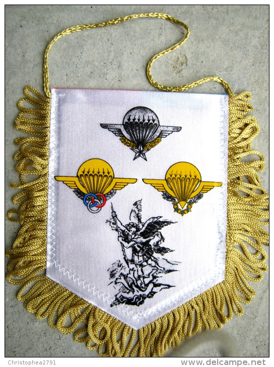 FANION BI FACE DES TROUPES DE MARINE PARACHUTISTE 6° RPIMa  ETAT EXCELLENT - Esercito