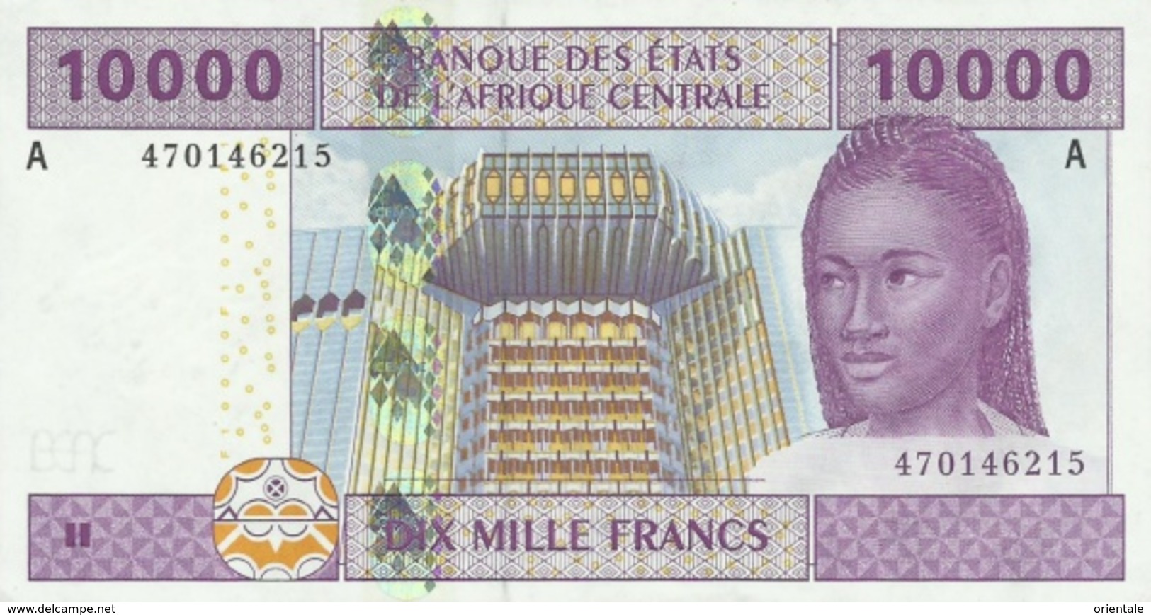 CENTRAL AFRICAN STATES P. 410Ac 10000 F 2002 UNC - Gabon