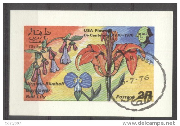 Dhufar 1976 Flowers, Mini Imperf.sheet, Used AI.014 - Oman