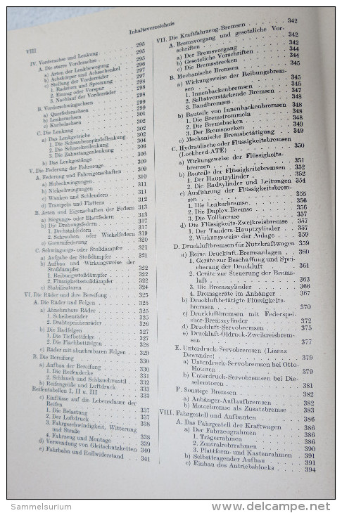 H.Trzebiatowsky "Die Kraftfahrzeuge und ihre Instandhaltung" Lehr- und Nachschlagebuch mit 1171 Seiten, von 1957