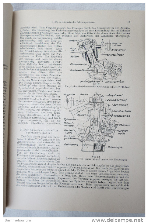 H.Trzebiatowsky "Die Kraftfahrzeuge und ihre Instandhaltung" Lehr- und Nachschlagebuch mit 1171 Seiten, von 1957