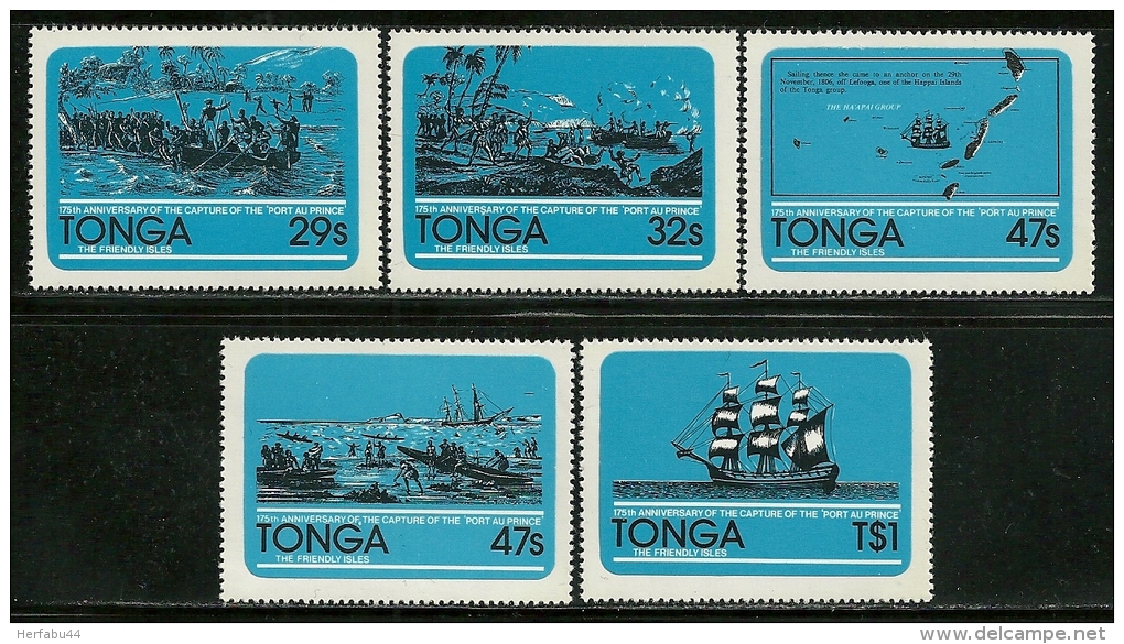 Tonga       "Ship"     Set   SC# 497-01   MNH** - Ships