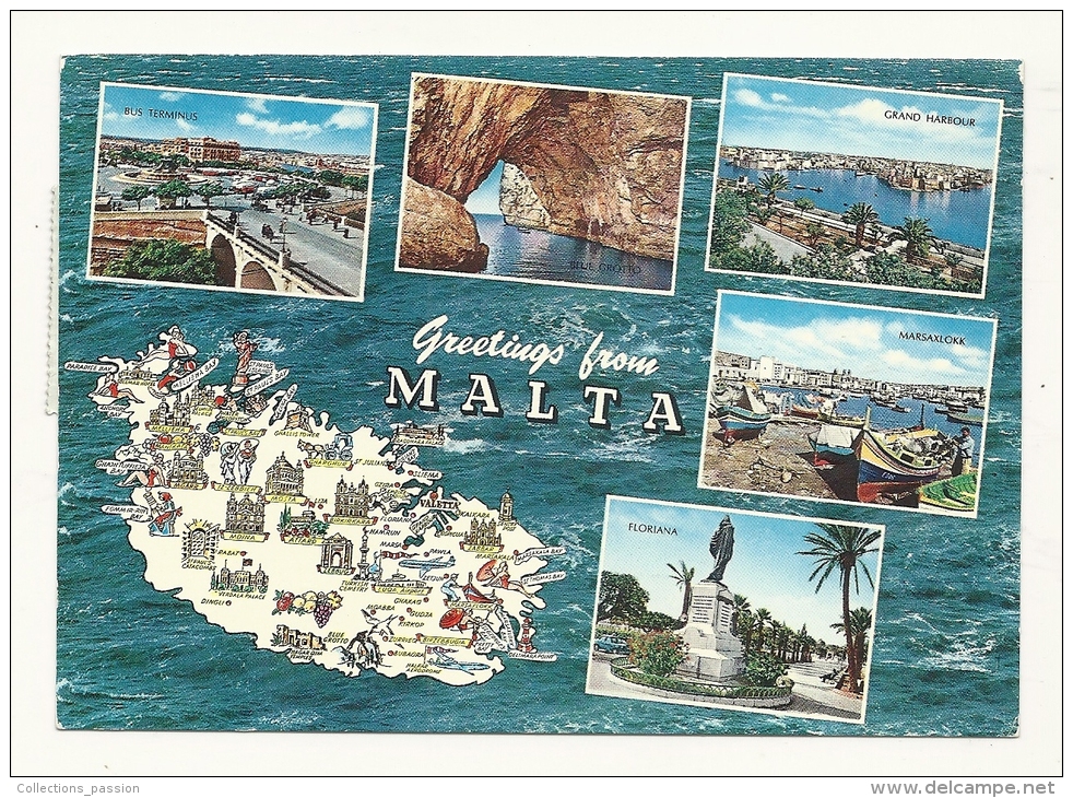 Cp, Malte, Multi-Vues, Voyagée 1981 - Malta