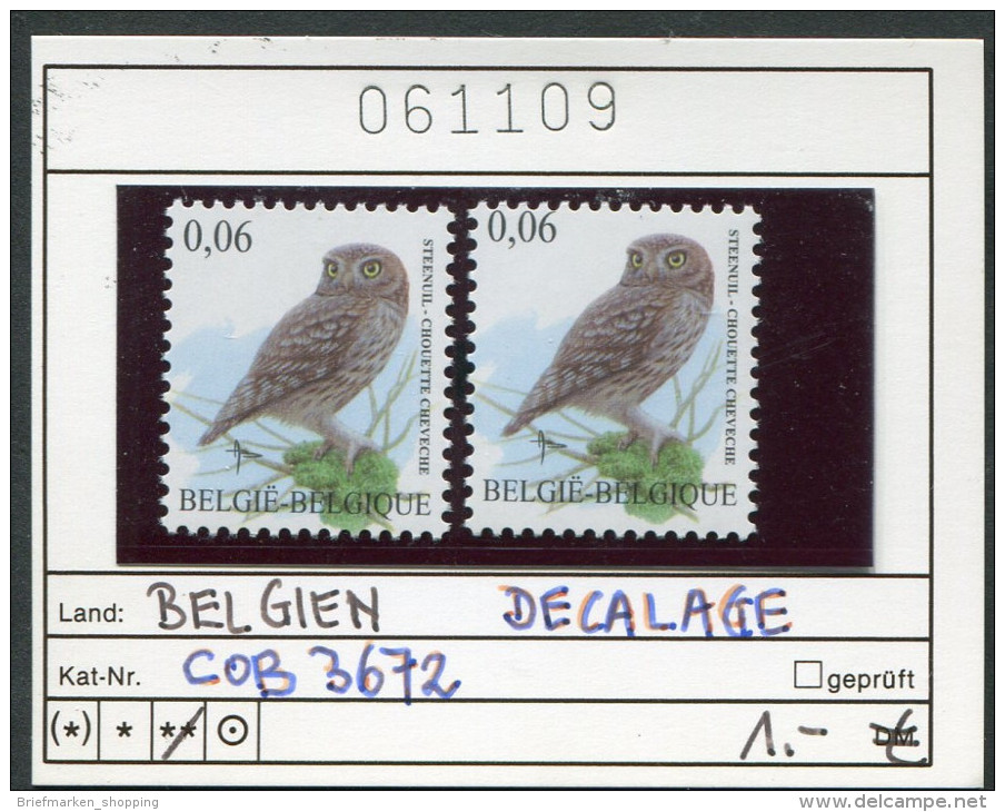 Buzin 2007 - Belgien 2007 - Belgique 2007 -  Belgium 2007 - Michel 3720 - COB 3672 DECALAGE  - ** Mnh Neuf Postfris - Sin Clasificación