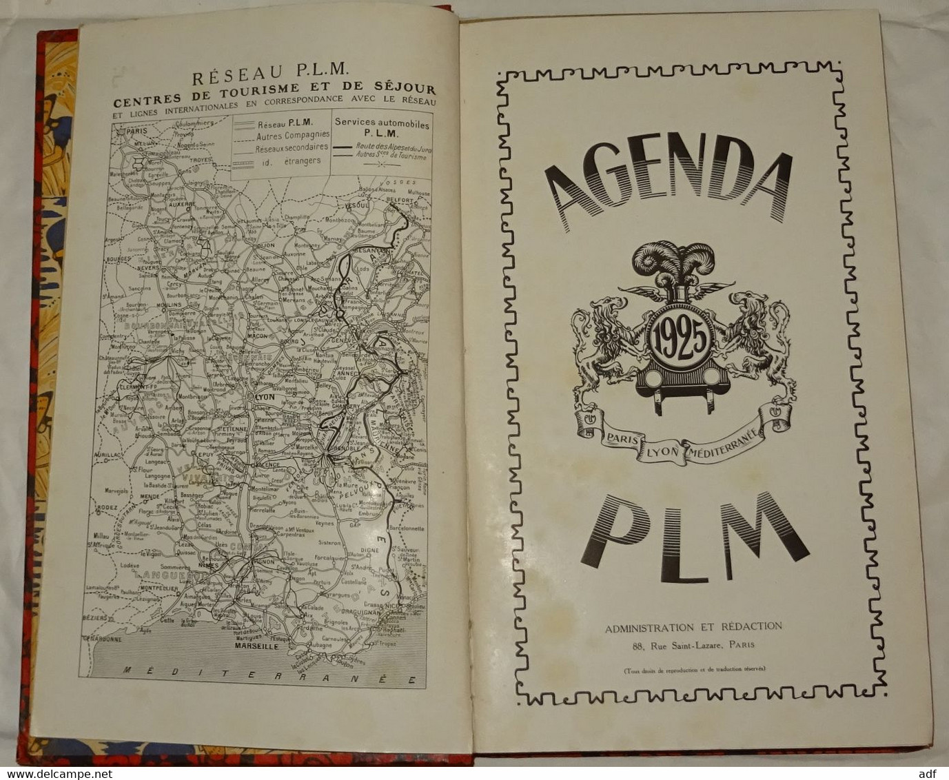 @ RARE AGENDA 1925  P.L.M CHEMINS DE FER PARIS LYON MEDITERRANEE, PLM AVANT S.N.C.F SNCF S N C F - Autres & Non Classés