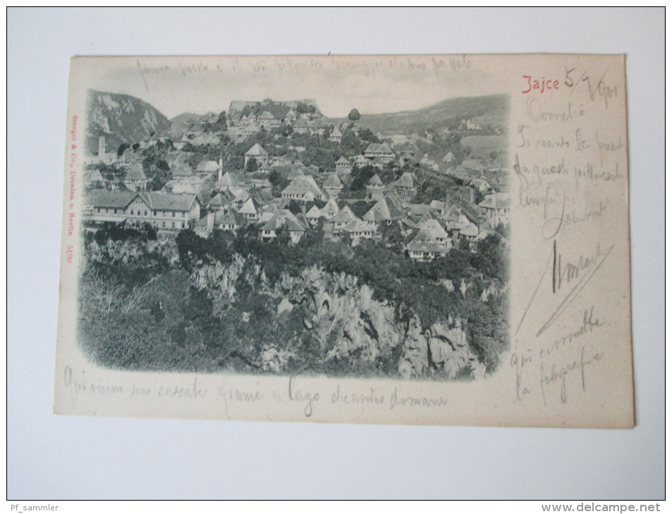 Ansichtskarte 1901 Jajce Österreich / Bosnien Herzegowina Gesendet Nach Trieste. Panorama Ansicht - Bosnien-Herzegowina