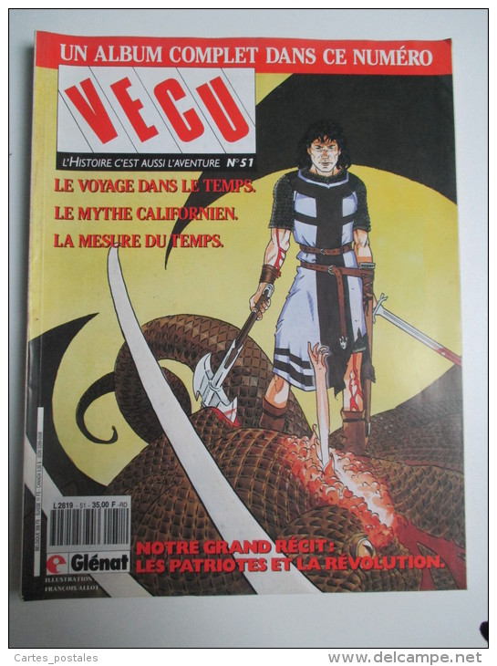 Revue BD  :  VECU N° 51 /   1e Trimestre 1992 -  Lacaf Giroud Calbuth Chénier Rodolphe    ..... - Vécu