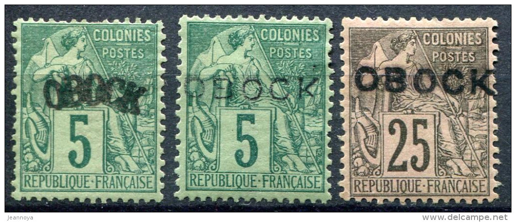 OBOCK - N° 4 - 13 & 17, AVEC CHARNIÉRES - B / TB - Unused Stamps
