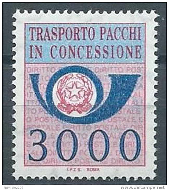 1984 ITALIA PACCHI IN CONCESSIONE 3000 LIRE MNH ** - ED - Colis-concession